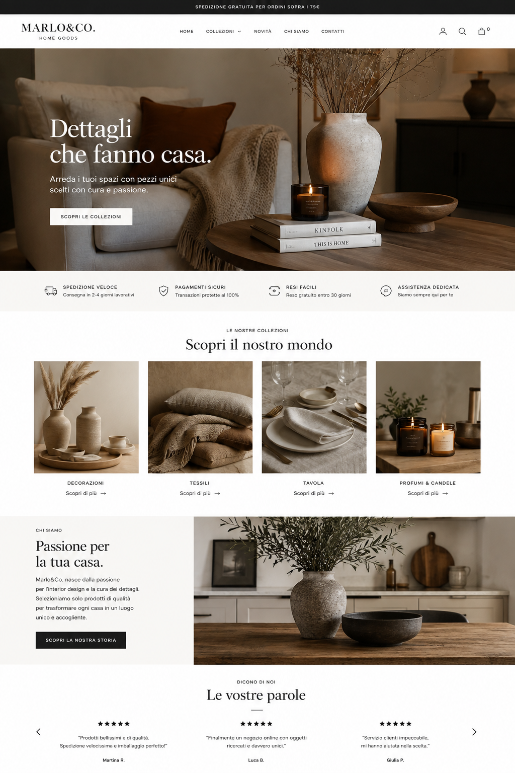 Anteprima del sito Marlo & Co. Home Goods